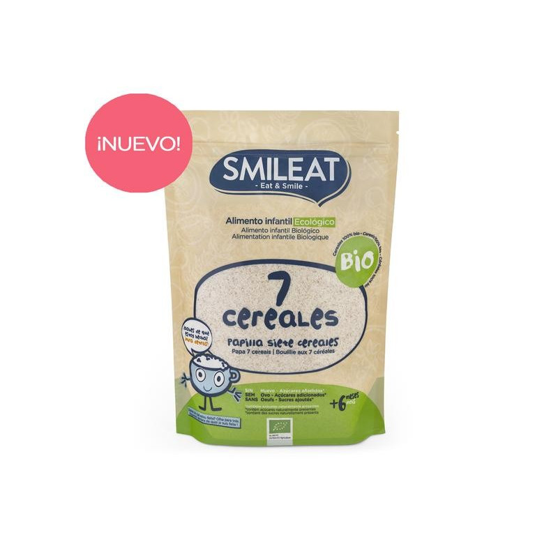 Smileat  Papilla Ecológica de Cereales para Bebés desde los 4