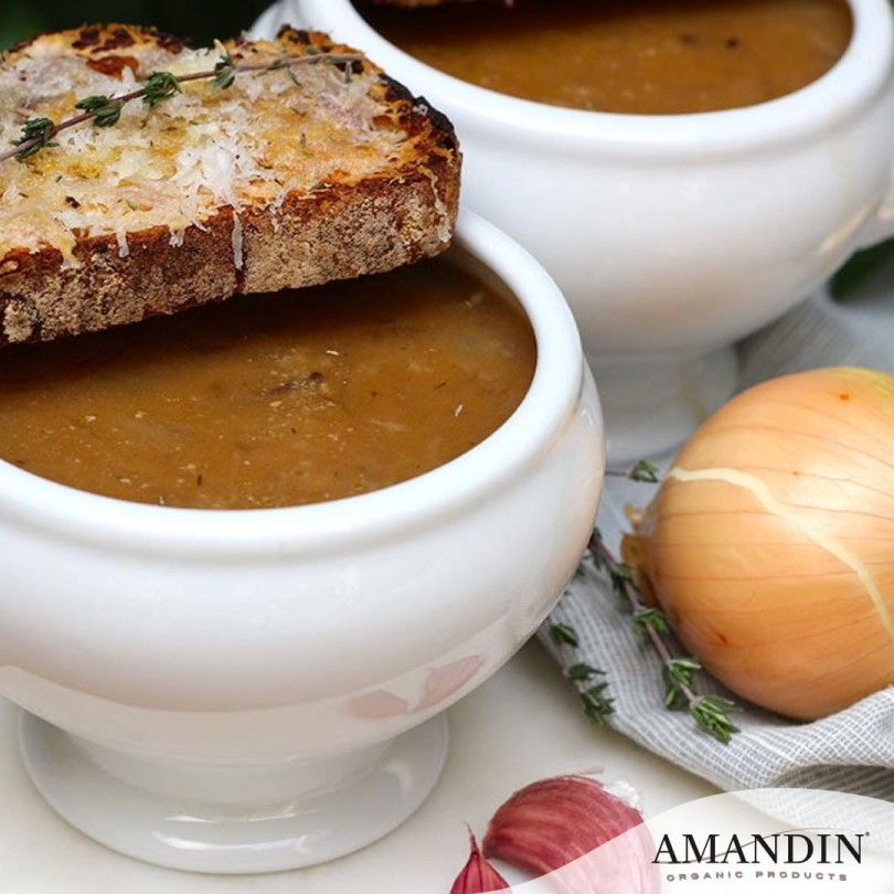 Sopa de cebolla Amandín en El viejo hortelano